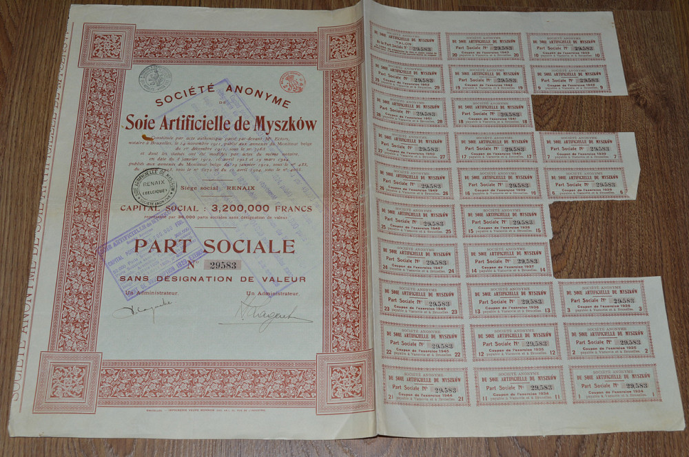 Акция. Бельгия . 1929 год №29583 (95) Полтава - изображение 1