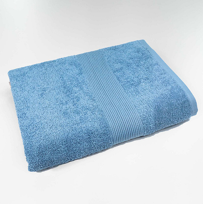 Махровий рушник середнього розміру з Бордюром GM Textile 50х90см 400г/м2 (Синій) Суми - фото 1