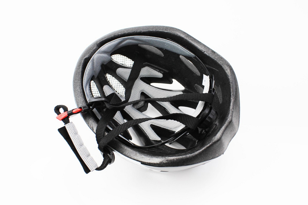 Шолом велосипедний M (54-57 см) знімний козирок, 18 вент. отворів, чорно-біло-синій AV-01 Киев - изображение 3