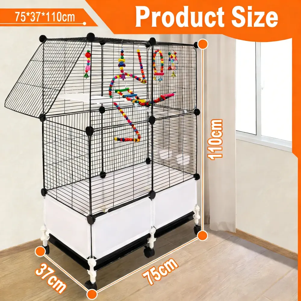 Клетка для птиц + игрушки на колесах KP-84 73х37х139 Коломыя - изображение 3