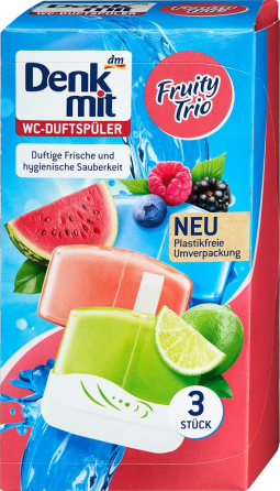 Блок в туалет Ароматизатор фруктовое трио Denkmit, 3 шт. (Германия) Denkmit WC Duftspüler Fruity Tri Львов