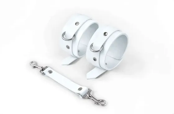 Поножі Feral Feelings - Ankle Restraints White, натуральна шкіра Львов