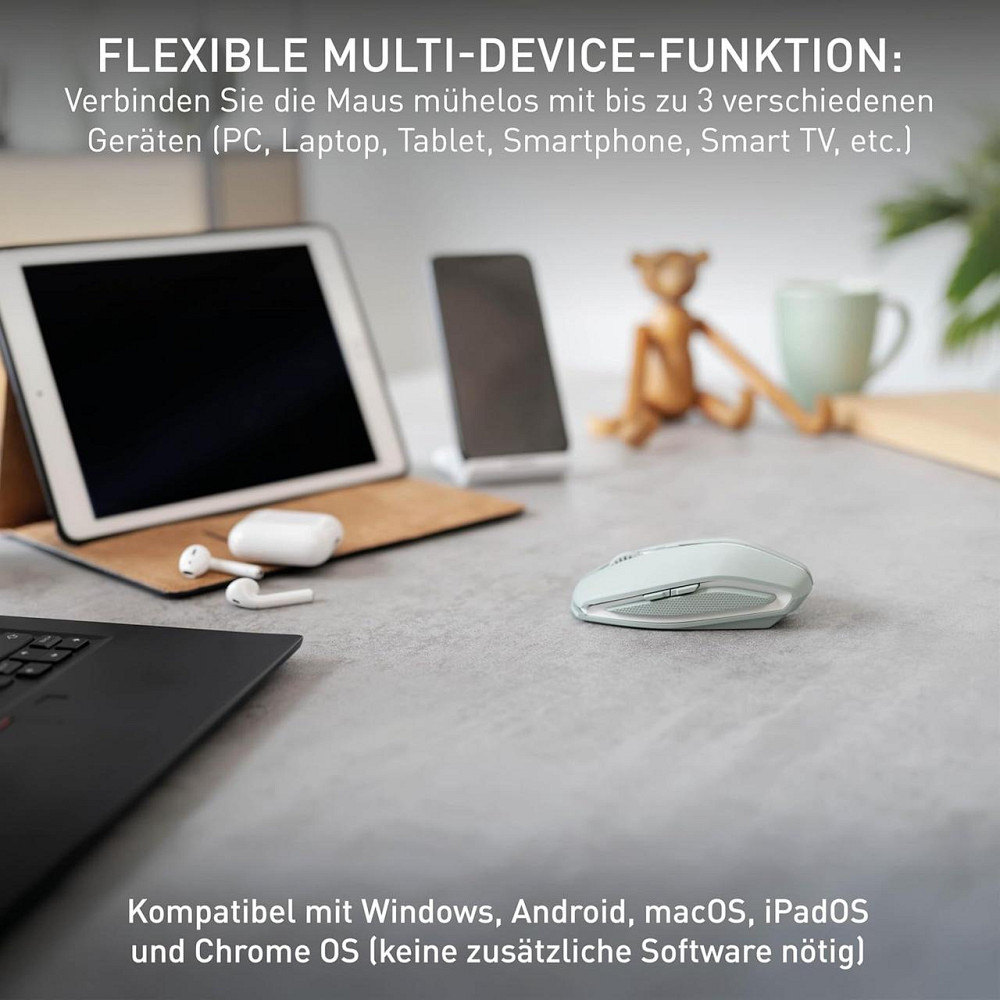 Миша CHERRY GENTIX BT Agave Green Bluetooth мульти-пристрої до 3, 1000/2000 DPI безшумні кнопки ергономічна Київ - фото 4