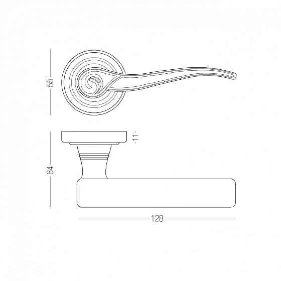 РУЧКА ДЛЯ ДВЕРЕЙ НА РОЗЕТЦІ KAMILLA Киев