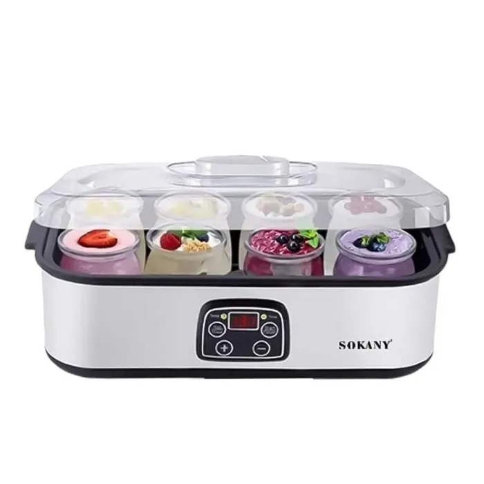 Йогуртница электрическая на 8 баночек по 175 (мл) аппарат для приготовления йогурта 25 Вт йогуртница с таймером для дома SK2303SS Киев - изображение 6