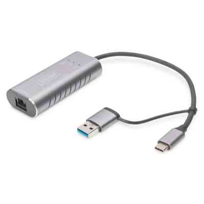 Перехідник USB-C + USB 3.0 to RJ45 2500Mbps Ethernet Digitus (DN-3028) Вінниця