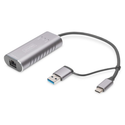 Перехідник USB-C + USB 3.0 to RJ45 2500Mbps Ethernet Digitus (DN-3028) Вінниця - фото 1