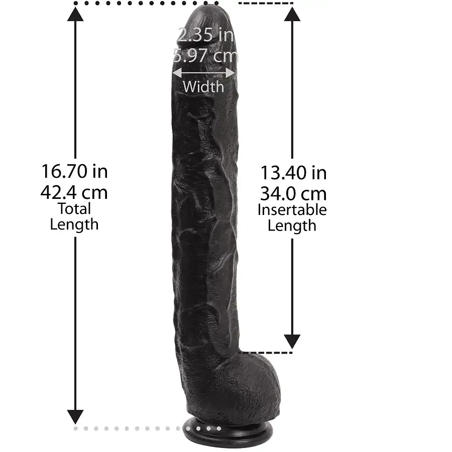 Фалоімітатор Doc Johnson Dick Rambone Cock Black, діаметр 6 см, довжина 42 см, ПВХ Львів - фото 5