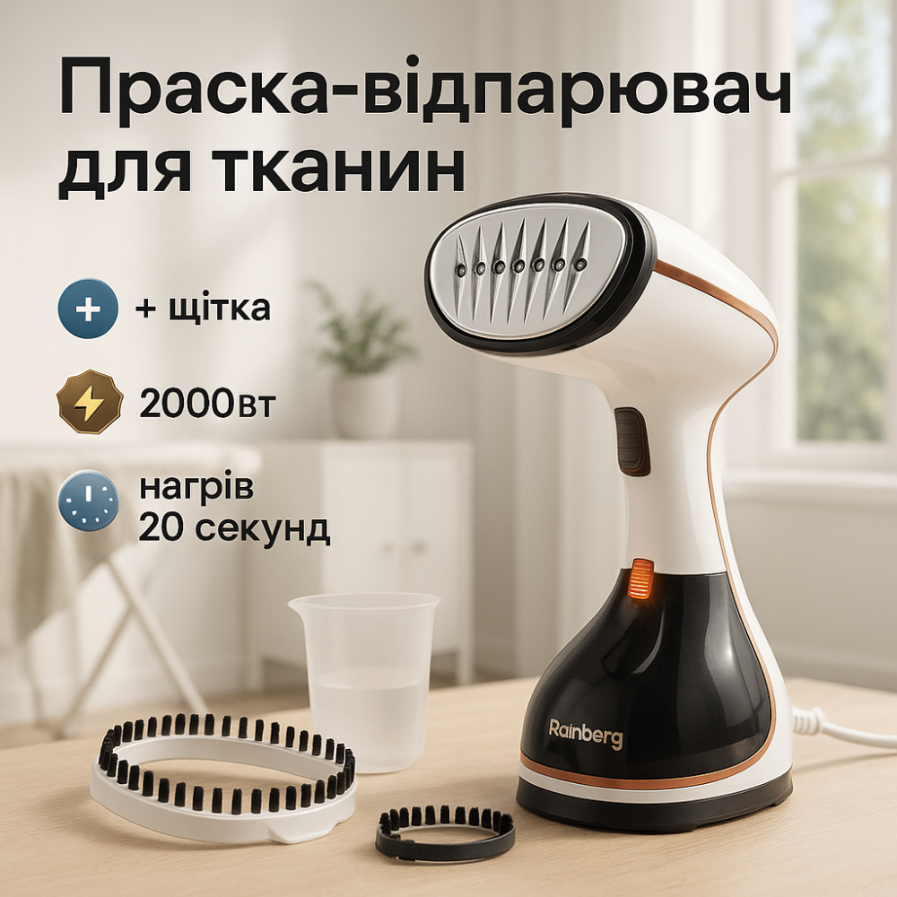 Праска парова для різного одягу, Професійний потужний відпарювач для одягу, Компактний відпарювач UW-89 Львів - фото 8