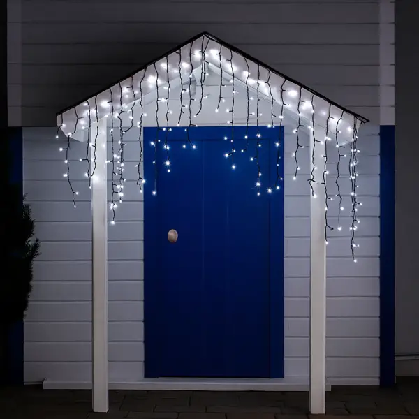 Garlando Вулична гірлянда бахрома 12 м 200 led чорний провід чорний провід Білий 12MBW Коломия - фото 2