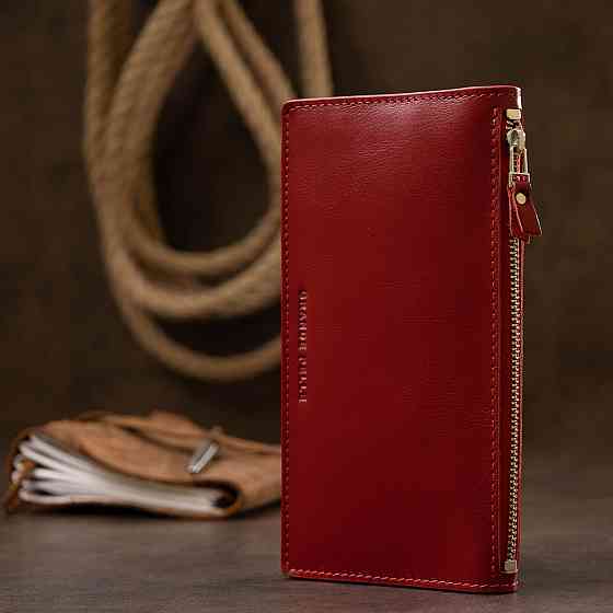Оригінальне жіноче шкіряне портмоне GRANDE PELLE 11514 Червоний Київ