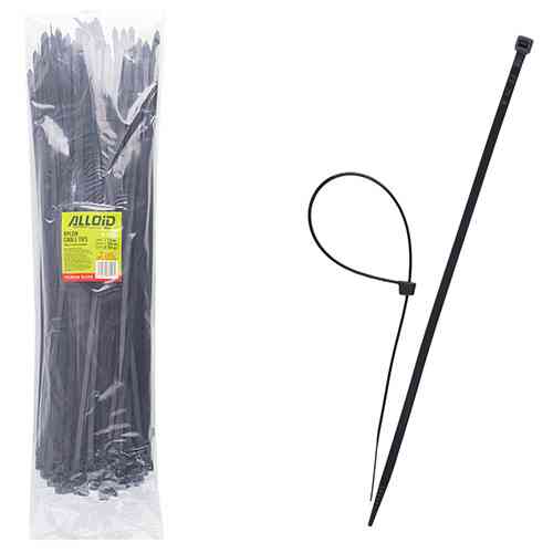 Пластиковий хомут Alloid 7.6 мм х 500 мм, чорний, 100 шт в упаковці Харків