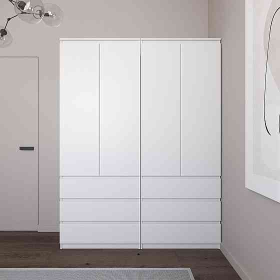 Шафа для одягу VAYS зі штангою та полицями, 6 шухляд, комплект з 2 шаф R9+R16 Білий Львів