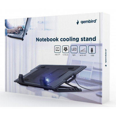 Підставка до ноутбука Gembird до 17", 1x150 mm fan, black (NBS-1F17T-01) Вінниця - фото 5