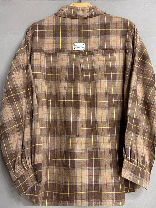 Рубашка женская A-N 8313 в клетку оверсайз широкая хлопковая, коричневый, one size Киев - изображение 8