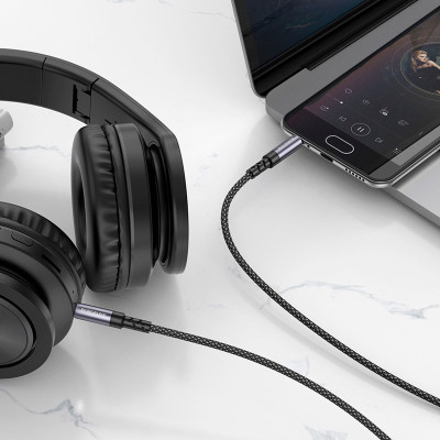 Кабель мультимедийный 3.5mm M to 3.5mm BL24 metal grey BOROFONE (6941991118968) Винница - изображение 8