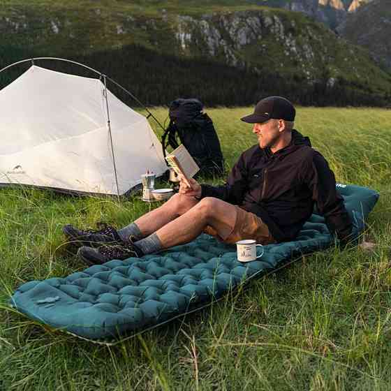 Матрац туристичний надувний одномісний Naturehike CNK2550WS019, 200x60x9.5 см, синій, прямокутний із мішком для надування Київ