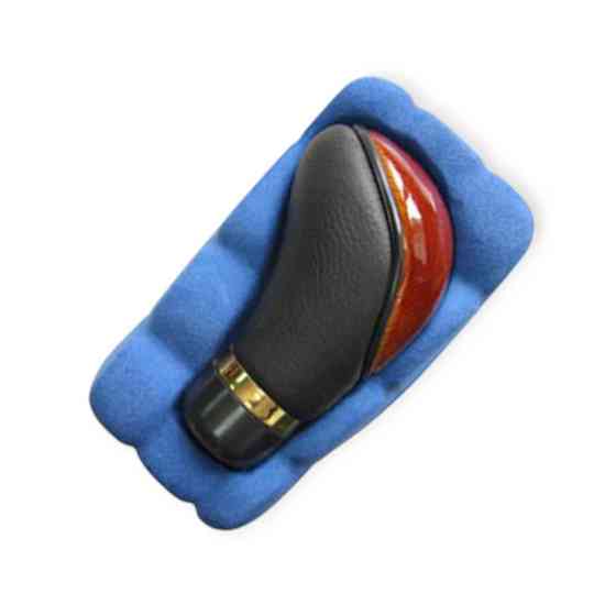 Накладка на кпп ручку універс. чорна шкіра, вставка темного дерева Мукачево