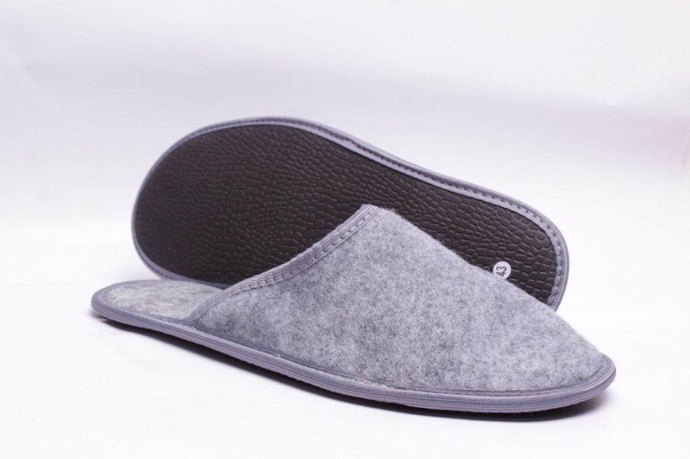 Хатні капці чоловічі для гостей із підошвою, сірі 41-45 розмір Одеса - фото 11