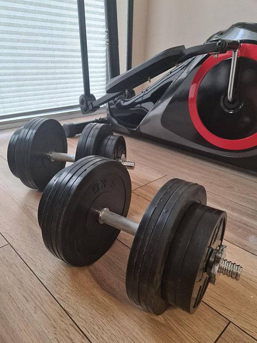 Гантель обгумована набірна Одна на 31 кг Гантелі, гирі, штанги та диски металеві Київ - фото 9