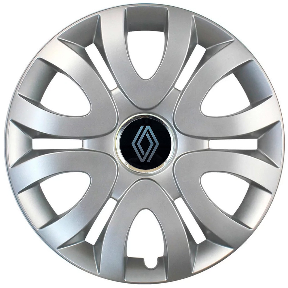 Автомобільні модельні ковпаки R15 Renault NEW 330 4шт, SJS, сріблясті Київ - фото 1