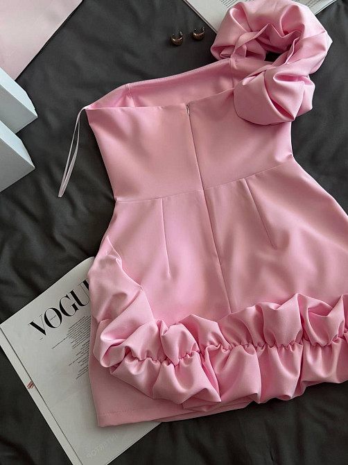 Женское праздничное мини платье с воланами костюмка барби. Розовый, 42/44 Одесса - изображение 8