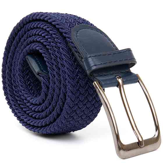 Текстильный мужской ремень классика Vintage 20524 Синий Киев