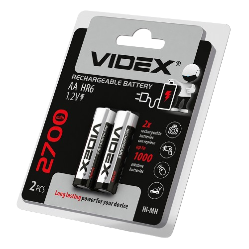 Акумулятор AA/HR06 2700mAh (бл-2шт) Videx Житомир