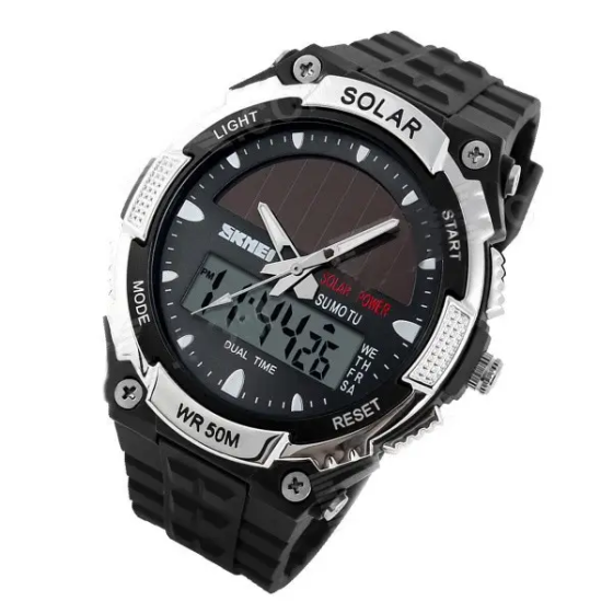 Чоловічий спортивний годинник Skmei 1049 із сонячною батареєю (Білий) Вінниця