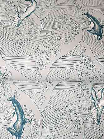 Шпалери флізелінові дитячі Caselio Our Planet морі дельфіни кити черепахи смарагдові Київ