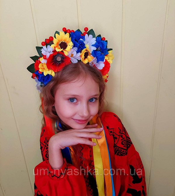 Віночок ободок з квітами "Сценічний зі стрічками" Кривий Ріг - фото 1