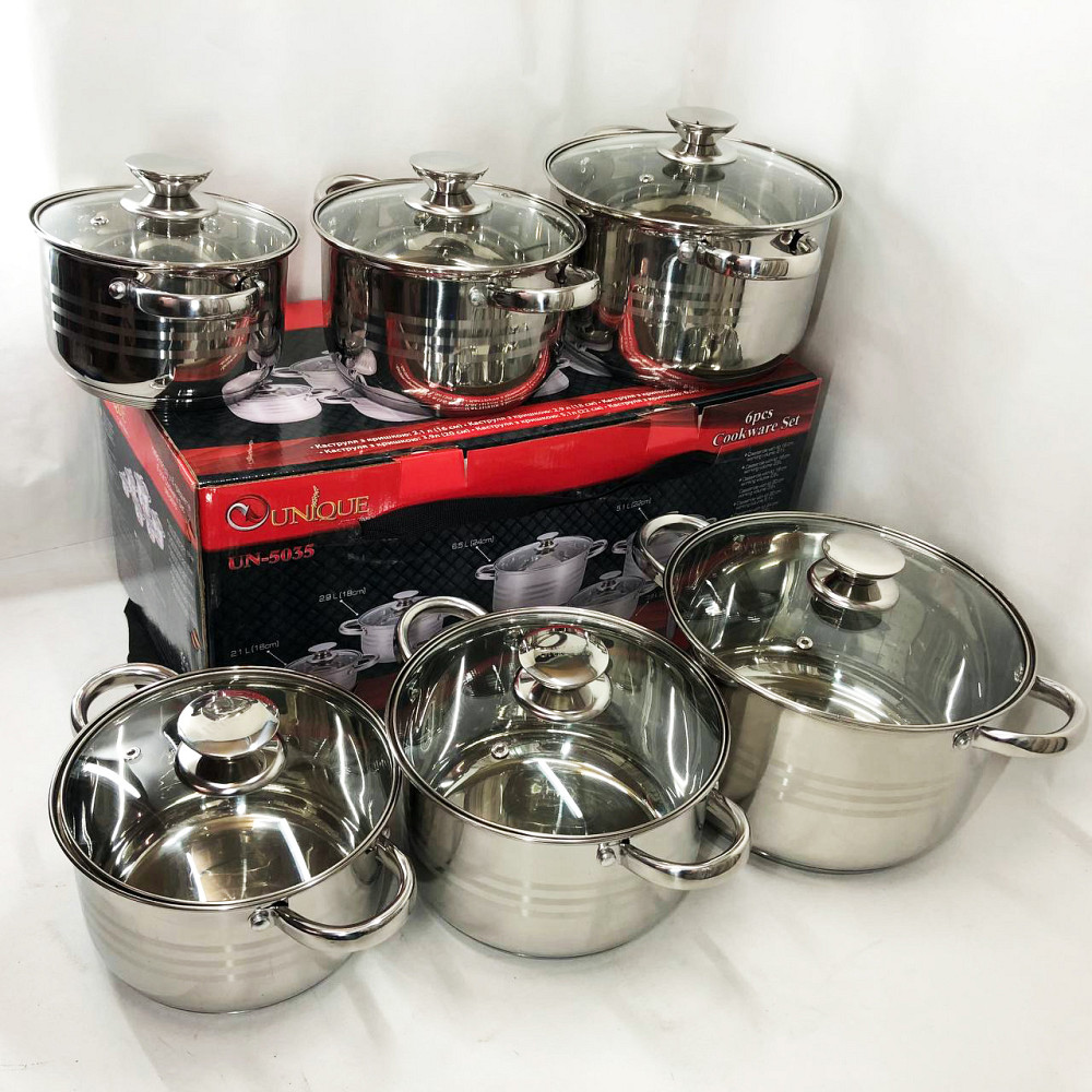 Набор кастрюль с антипригарным дном UNIQUE, Хорошие кастрюли, Набор кастрюль-сотейников AJ-70 Львов - изображение 8