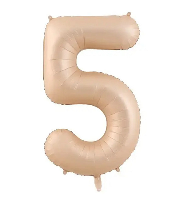 Цифра фольгирована 5 карамельная  32