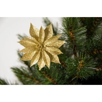 Ялинкова іграшка House Of Seasons Квітка декоративна на кліпсі золота H&amp;S 10 см 3 шт (8720362230809) Вінниця - фото 3