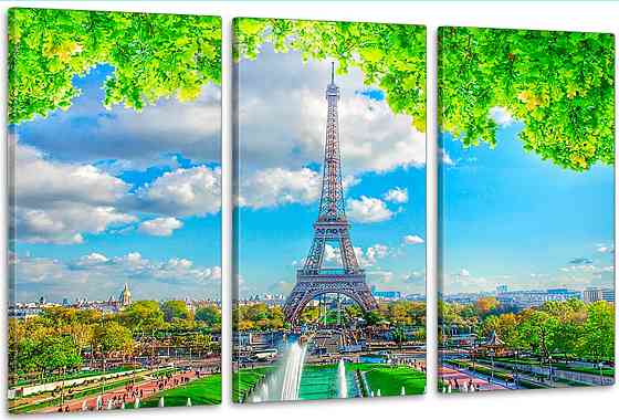 Модульная картина в гостиную / спальню  Париж     ART-259_3A 100х150 см Киев