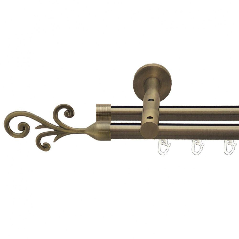 Карниз Orvit Фала металевий дворядний реверсивний профільна труба  Антик 19\19 мм 300 см (7219418) Львів - фото 1