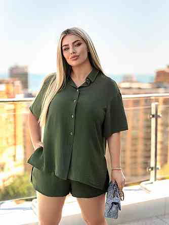 Костюм женский шорты и рубашка Costa Батал 50-52, Хаки Киев