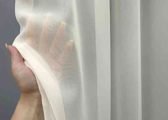 Тюль VR-Textil 1819т Креп с вышивкой и люрексом Молочный с серым 400х250 см (99-015) Киев