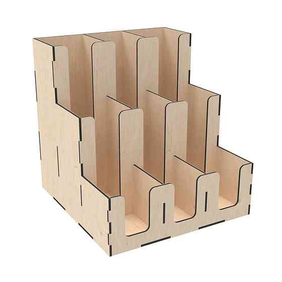 Органайзер EKOSTAR дерев'яний для склянок 320х320х305 Київ