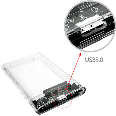 Кишеня зовнішня Dynamode 2.5&quot; SATA HDD/SSD USB 3.0 Transparent (DM-CAD-25316) Вінниця - фото 3