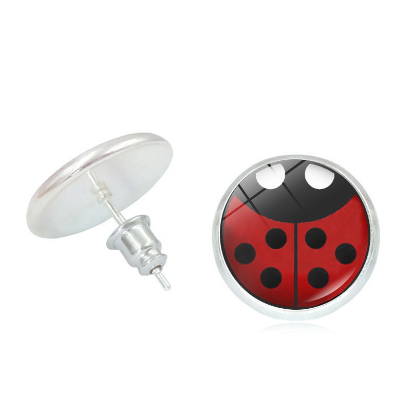 Сережки для дітей Божа корівка пусети 15 мм різнобарвний Київ - фото 1