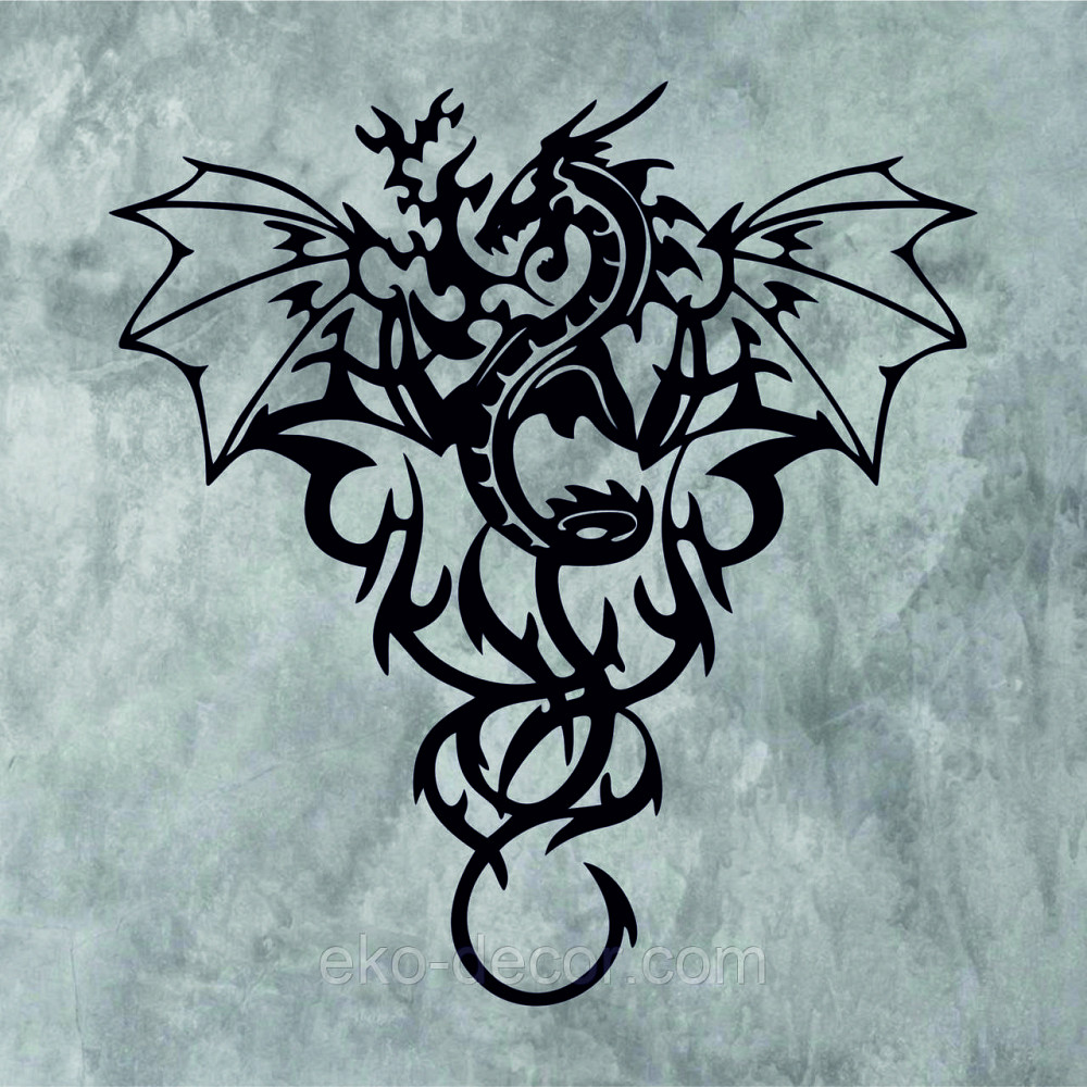 Декоративное настенное Панно «Дракон» Декор на стену 90*85 см, Черный Киев - изображение 5
