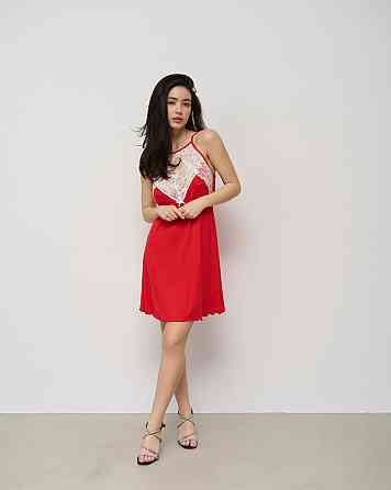 Вискозная однотонная сорочка с соблазнительным кружевом Nicoletta 81413 L Киев