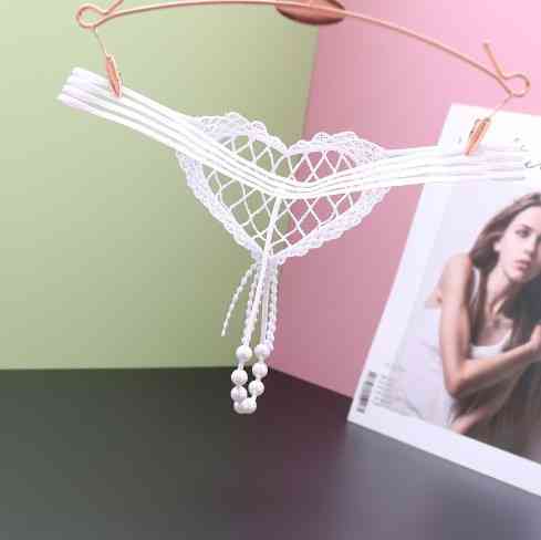 Трусики з бусинками білі - розмір універсальний (на резинці), 15% нейлон, 85% поліестер Київ