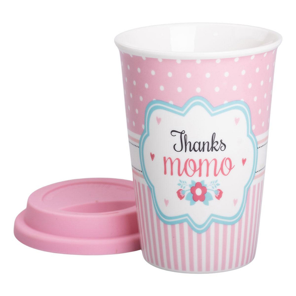 Стакан фарфоровый 420 мл с силиконовой крышкой Thanks momo RX-N240288TM Киев - изображение 2