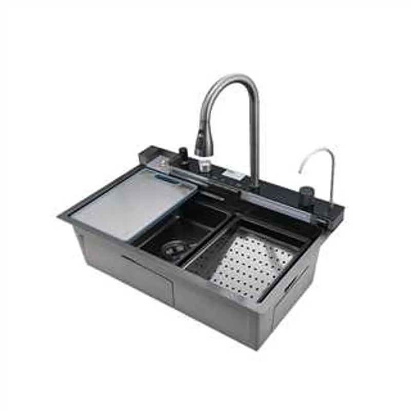 Мийка багатофункціональна Mixxus MH7546-SET-06 Micro Decor Graphite з вбудованим змішувачем з нерж.сталі (MI8414) Київ - фото 1