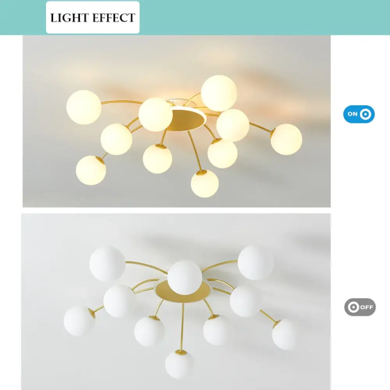 Світлодіодна люстра Орбіта 8618 (Золота) на 12+1 плафонів Київ