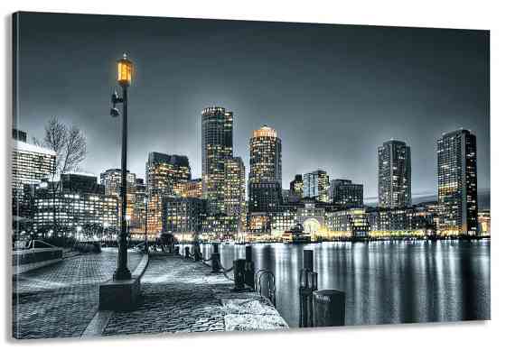 Картина холст в гостиную / спальню   Нічне місто    MLP_335 90х180см Киев