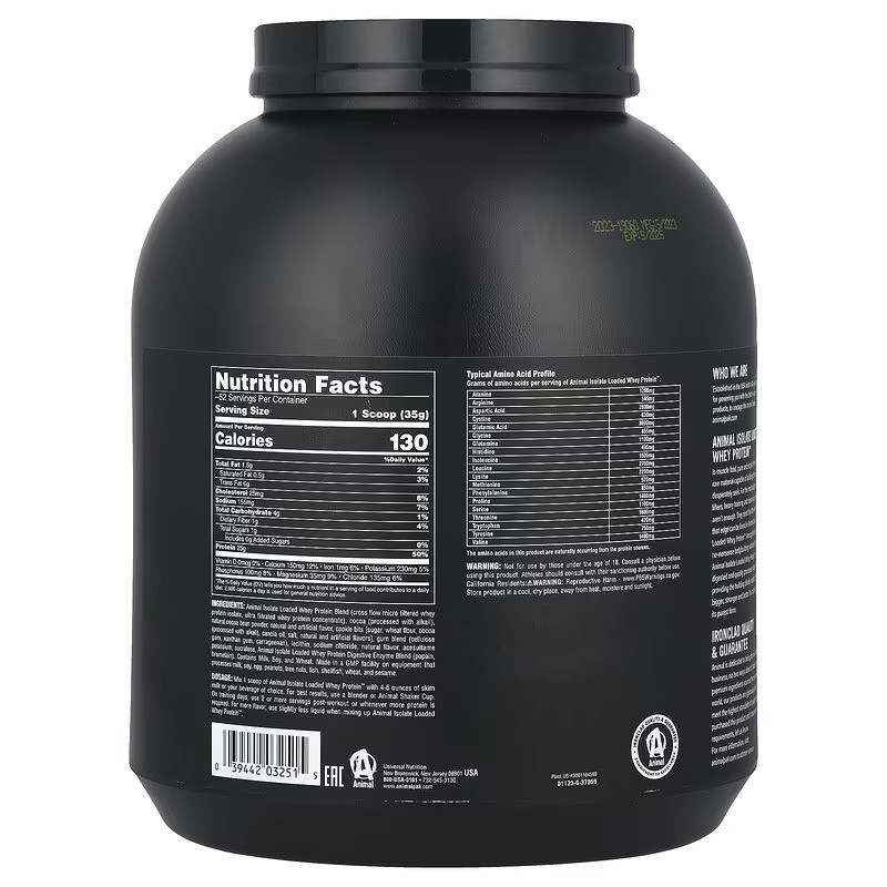 Протеин Universal Nutrition Animal, Isolate Loaded Whey Protein, Brownie Batter 1.81 kg Луцк - изображение 2