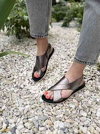 VIKTTORIO БосонІжки жіночі VIKTTORIO Лена графіт (літо, шкіра натуральна) (3681) 37р.38р. Коломыя